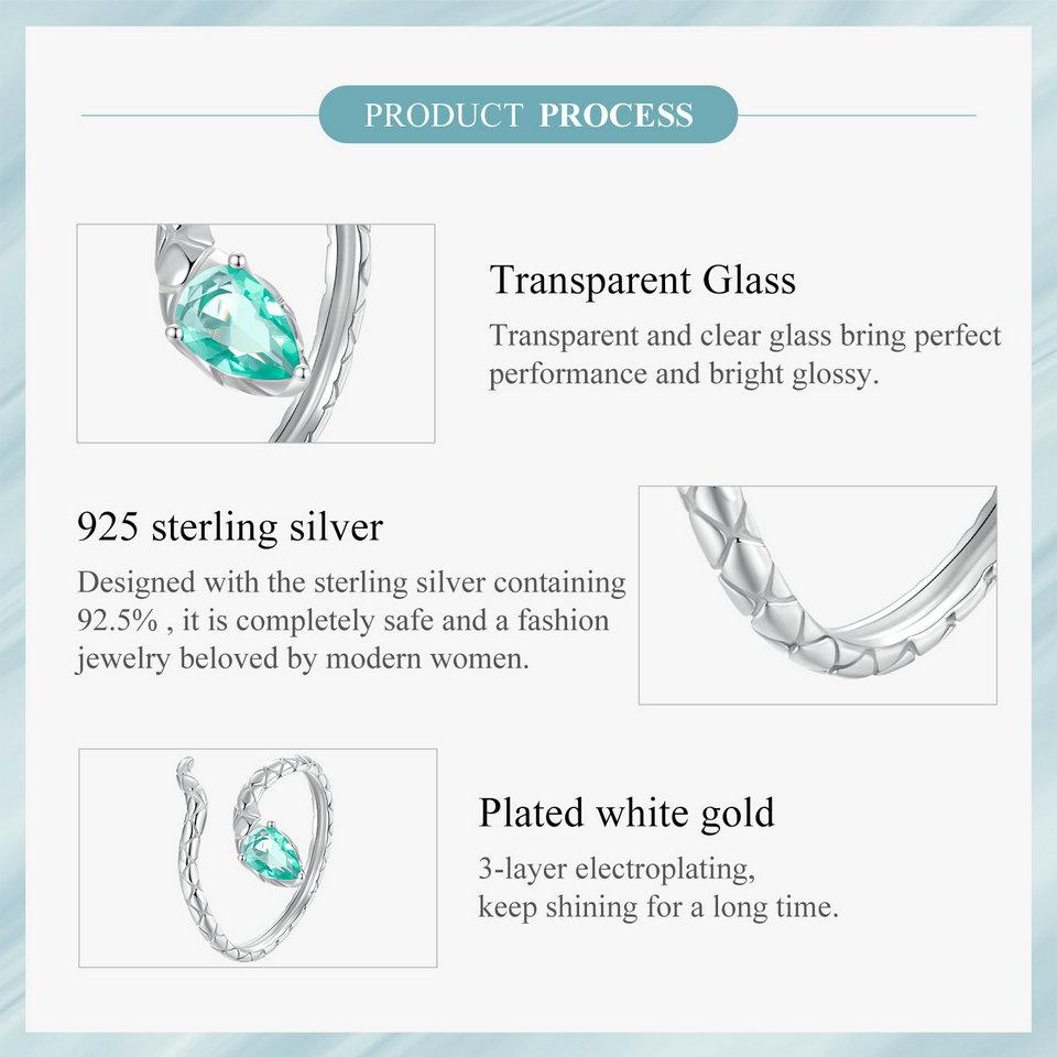 BAMOER 925 Sterling Silver Coiled Snake Ring Unique Design Ring With Formal Attire For Women Fine Jewelry Party