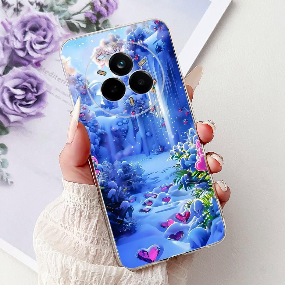 For Realme 14 Pro Plus Case RMX5051 Beautiful Flowers Painted Cover Soft Silicone Case For Realme 14 Pro Realme14 Pro+ 5G Fundas
