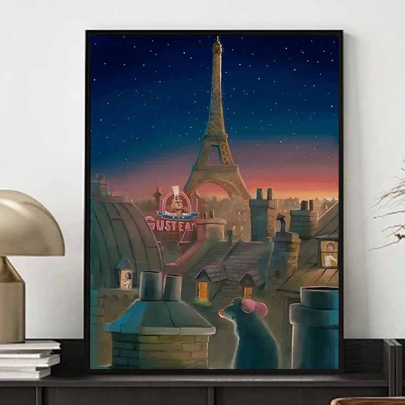 Disney Diamond Painting 5D Ratatouille Xiaomi Paris Night Scene Illustration Cartoon Movie Cross Stitch Embroidery Handmade Gift Home Decoration