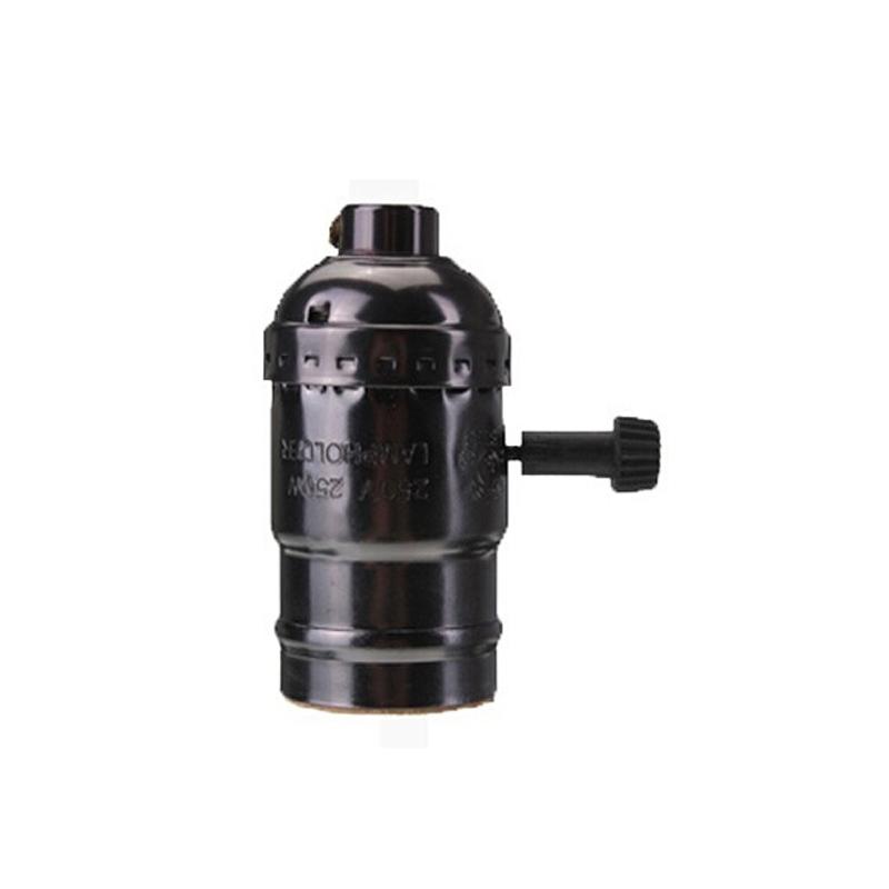 

Retro Antique Lamp Base E26 E27 Vintage Aluminum Shell Lamp Holder Screw LED Bulbs Socket 4 Color without Switch Fitting Adapter A-1