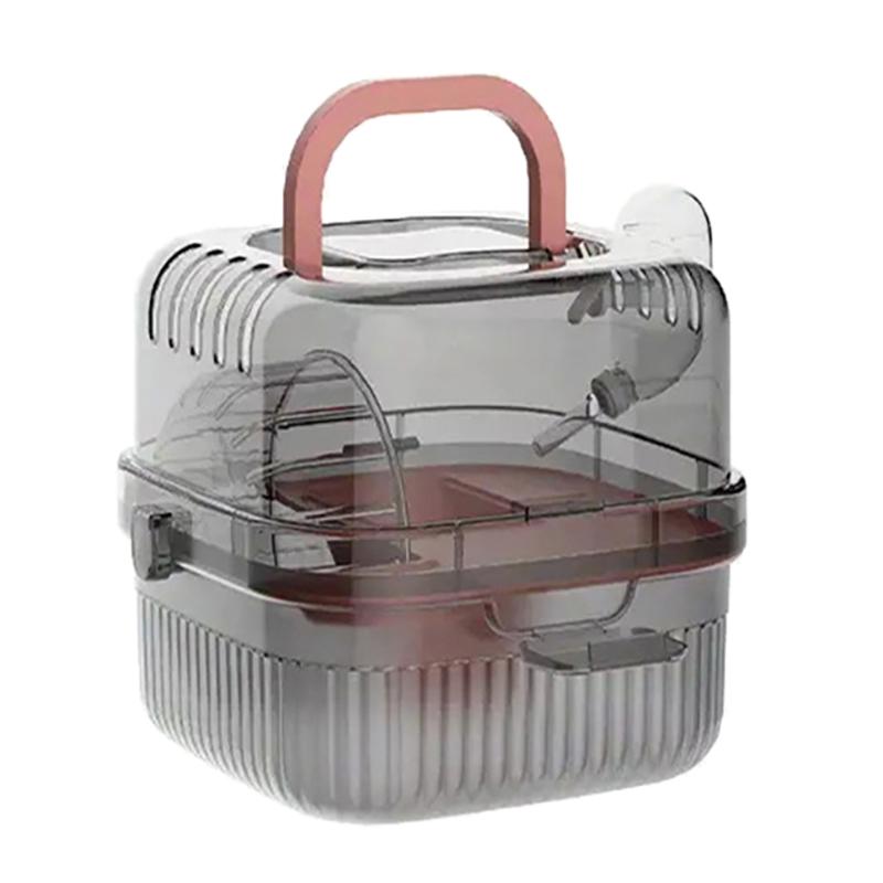 

Hamster Travel Cage Lightweight Chinchilla Carrier Bag With Handle,Breathable Hamster Habitat With Water Bottle,Large Capacity розовый