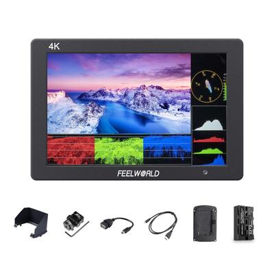 FEELWORLD T7 PLUS V2 7palcový SLR fotoaparát Field Monitor F550 Napájeno 2200 mAh 4K HDMI vstupem a výstupem Full HD 1920 x 1200 Pevné hliníkové pouzdro