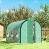 3 X 2 M Polytunnel Greenhouse, with Windows and Doors - Green