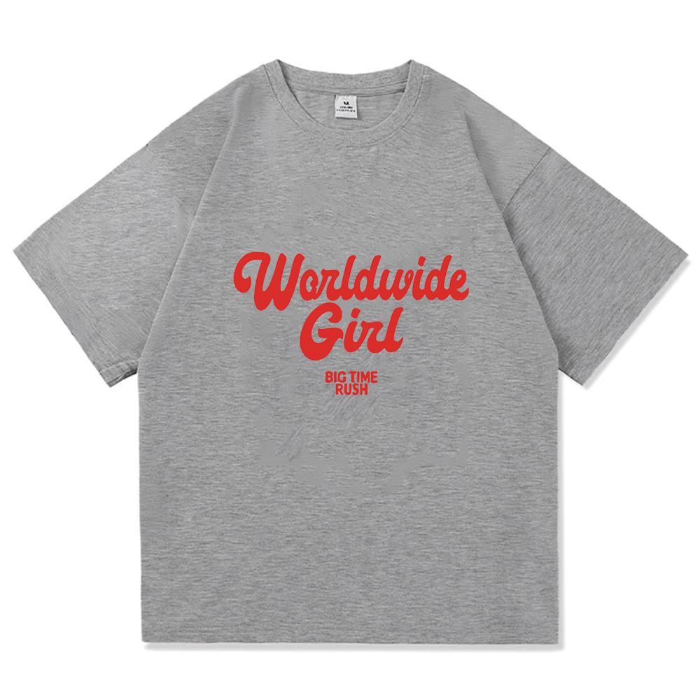 BTR WORLDWIDE Tshirt Big Time Rush Band Graphic TEE Cotton Loose Men Women T-shirt Casual Unisex Streetwear Hip Hop Male T Shirt