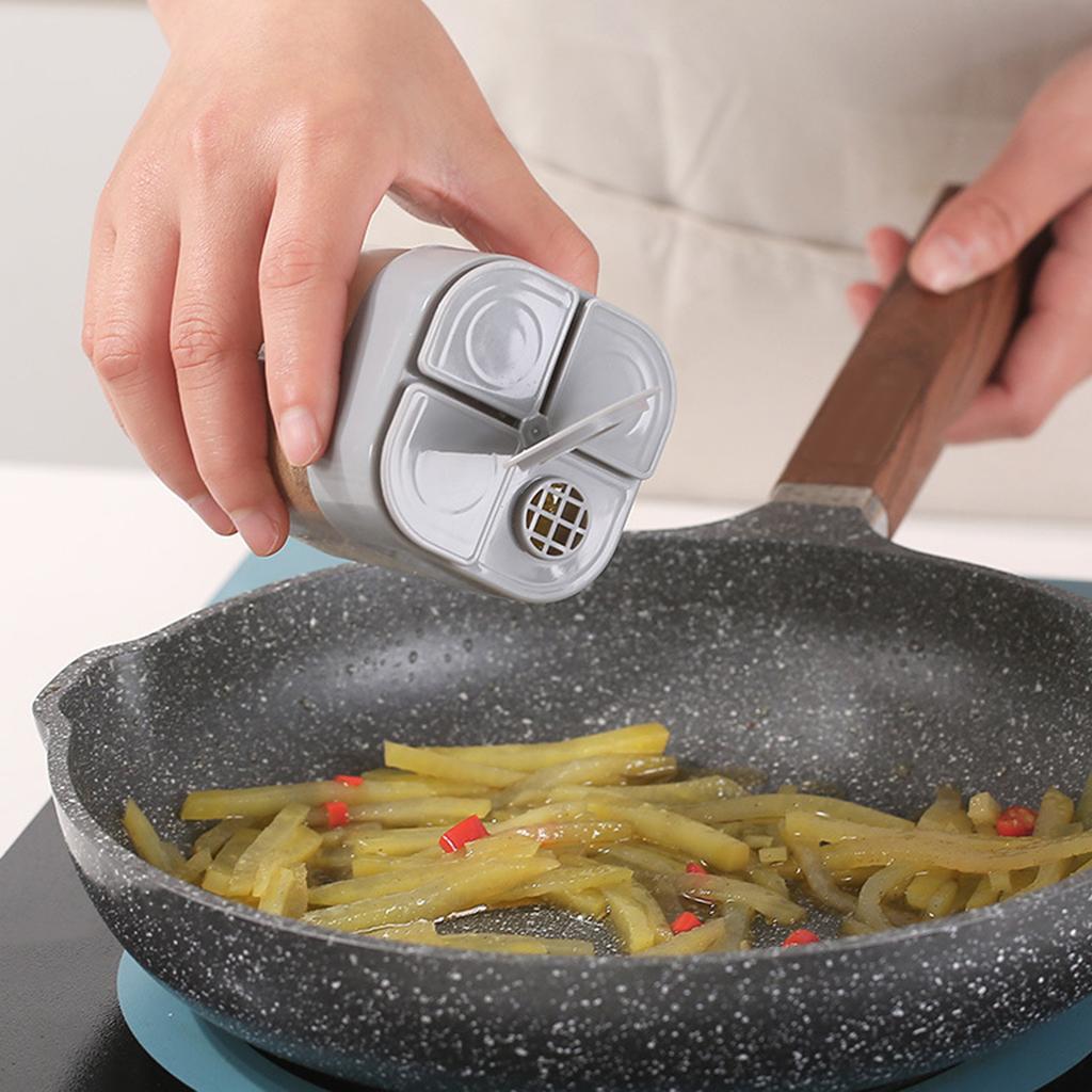 4 Compartment Seasoning Box Multifunctional Portable Dustproof Sealing Clear Spice Storage Container for Kitchen Supplies