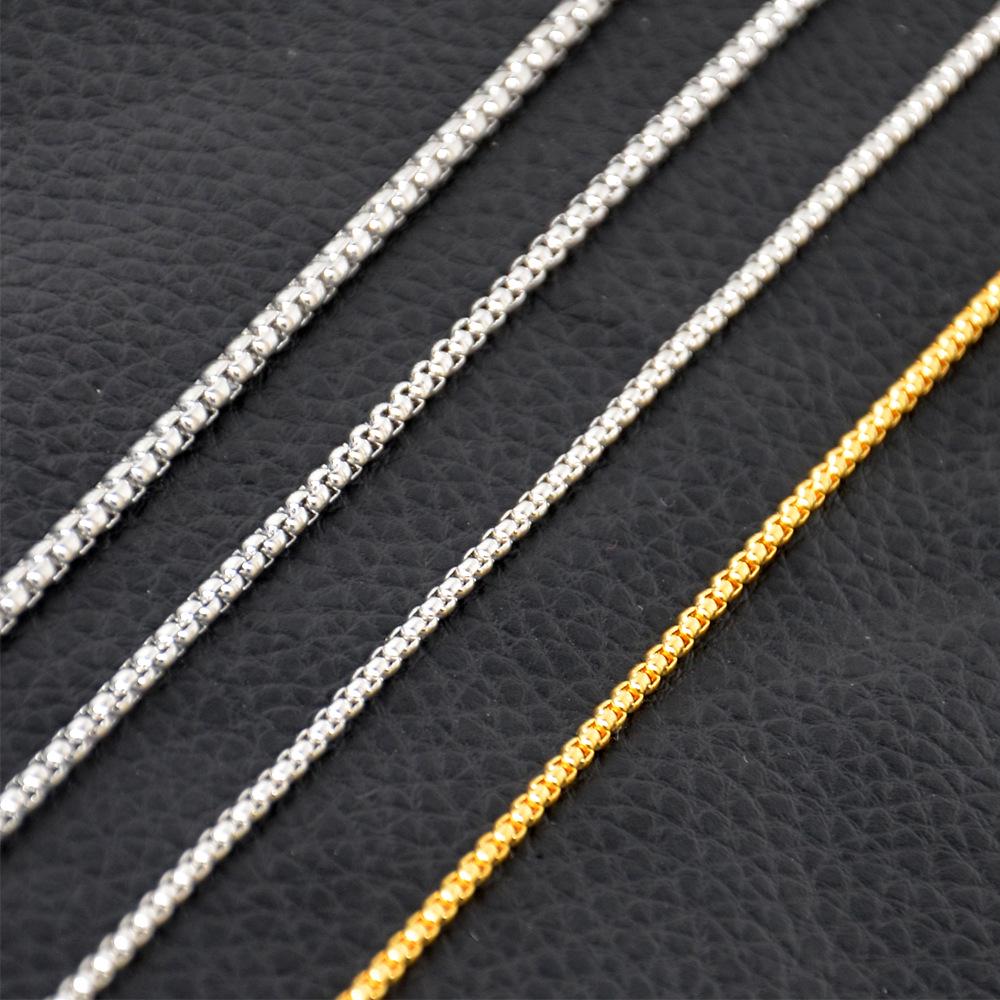 Men's Titanium Steel Interlocking Pendant Necklace with Pearl and Box Chain (EE401)