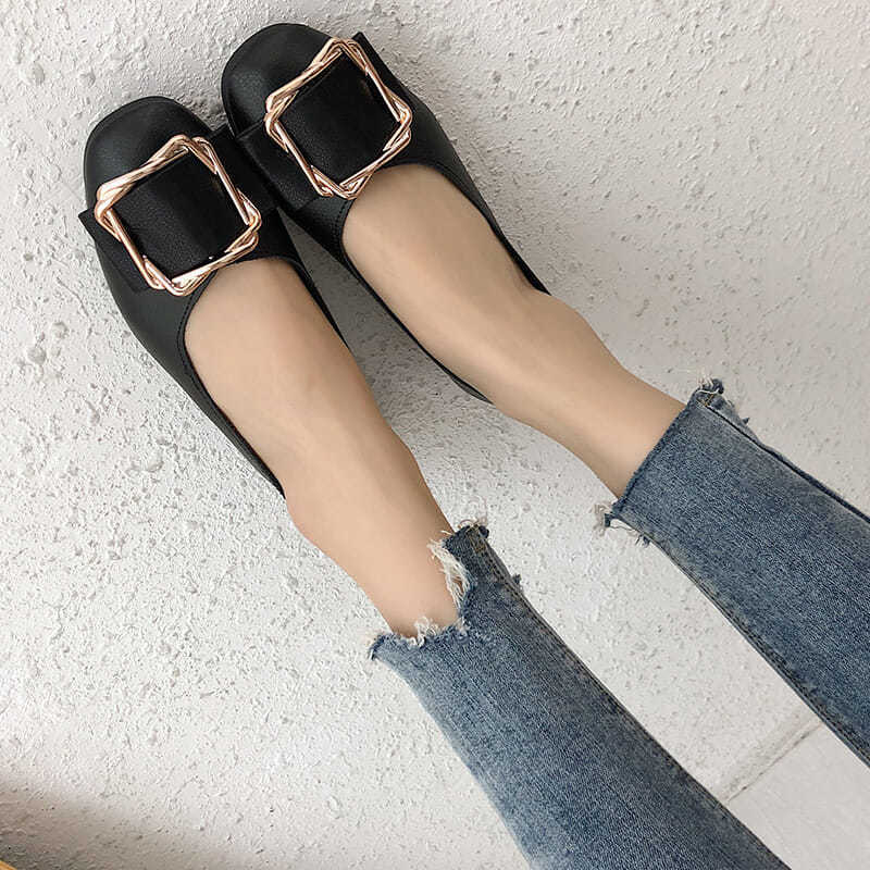 Soft-soled Single Shoes 2025 Spring and Summer New Versatile Flat-soled Large-size Grandma Shoes Thick Heel Medium Heel Evening Fairy Doudou Shoes