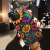 Colorful Flowers Pattern Tempered Glass Phone Case For Samsung Galaxy S23 S24 S25 S26 Ultra Plus FE Shockproof Cover