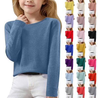 Mädchen Langarm Rundhals Strickpullover Jumper Tops Frühling Base Layer Top Thermo Unterhemd Jugend Unterwäsche 8-16 Jahre