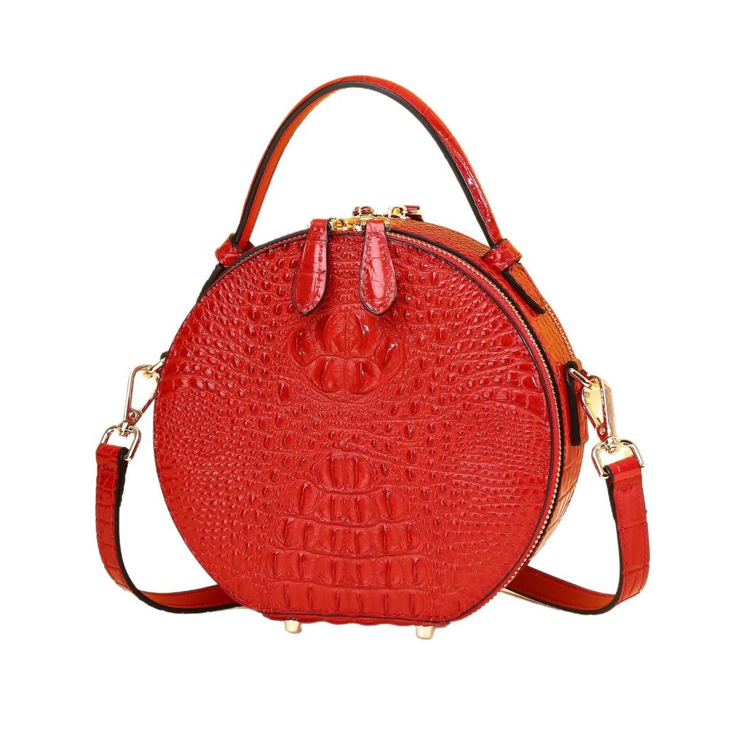 Damen-Tasche mit Krokodilmuster, Runde Kuchen-Tasche, Neue große Umhängetasche, Sommerliche Einzel-Schulter-Tasche, Tragbare Organiser-Tasche, Trendig