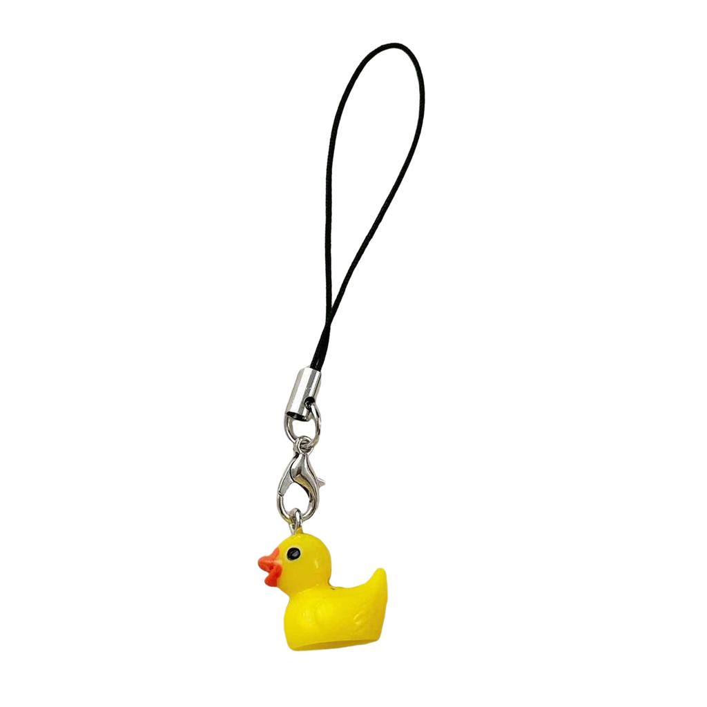 Adorable Yellow Duck Phone Chain Easy To Attach Animal Pendant Keychain Handmade Decoration for Bags and Wallets