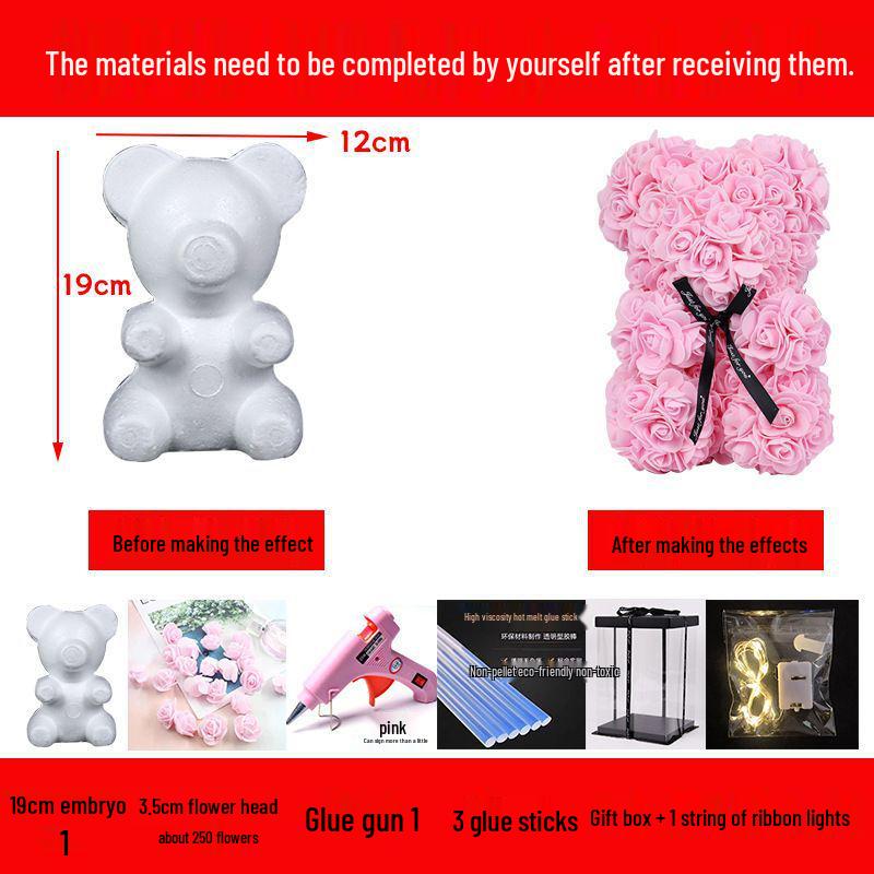 DIY Rose Bear Kit: Creative Foam Bear for Girlfriend's Birthday or Valentine's Day.