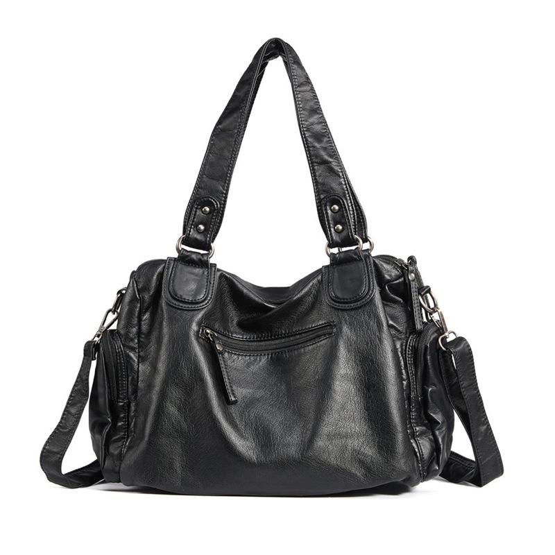 Ladies Washed Y2K Locomotive Large Capacity Multi-Pocket Japanese And Korean Trend Spice Girl Shoulder Bag