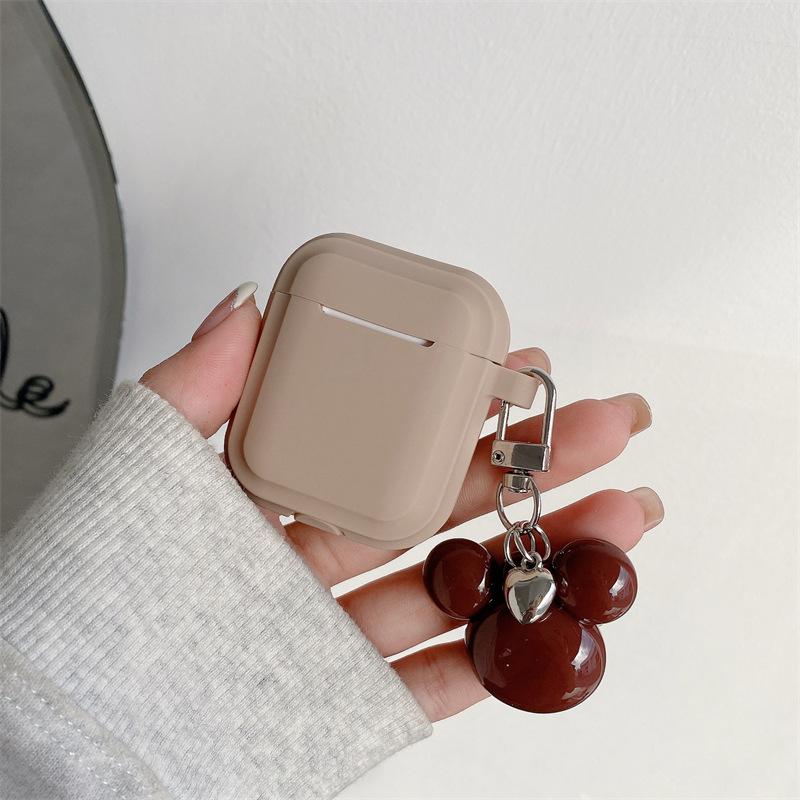 Simple solid color for AirPods 1 generation protective case second generation 1 generation pro1 apple bluetooth headset case cartoon woman