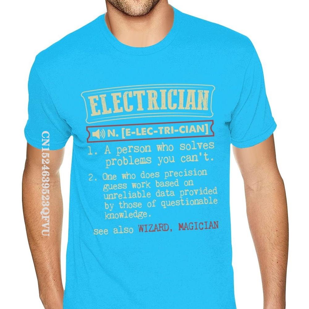 Senaste Elektriker Rolig Ordbok Term T-shirt Anpassad Oversized Anime T-shirt Män Jul Män Kvinnor Svart T-shirt