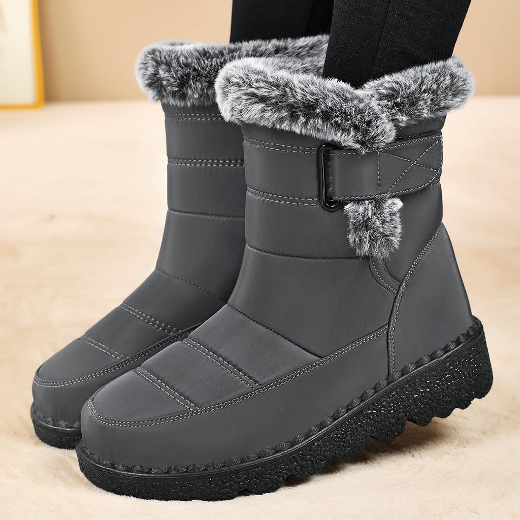 Shoes Women's shoes Snow boots Large size polyurethane cotton shoes Fleece thickened long cotton boots Cold-proof and warm women's boots