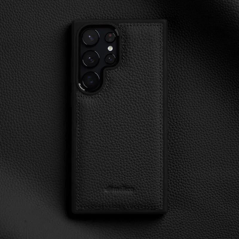 

Melkco Real Leather Phone Case For Samsung Galaxy S25 Ultra S24 S23 Plus 5G Edges Protective Natural Cowhide Shockproof Cover S24 чёрный