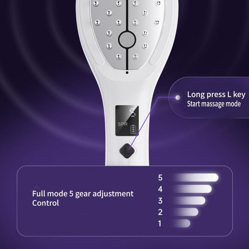 5 Gear Adjustable Electric Scalp Massage Brush Comb USB Rechargeable Vibrating Scalp Massager Tool for Hair Treatments