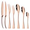 7Pcs Rose Gold Cutlery Set 304 Stainless Steel Dinnerware Flatware Tableware Silverware Set Dinner Knife Fork Set