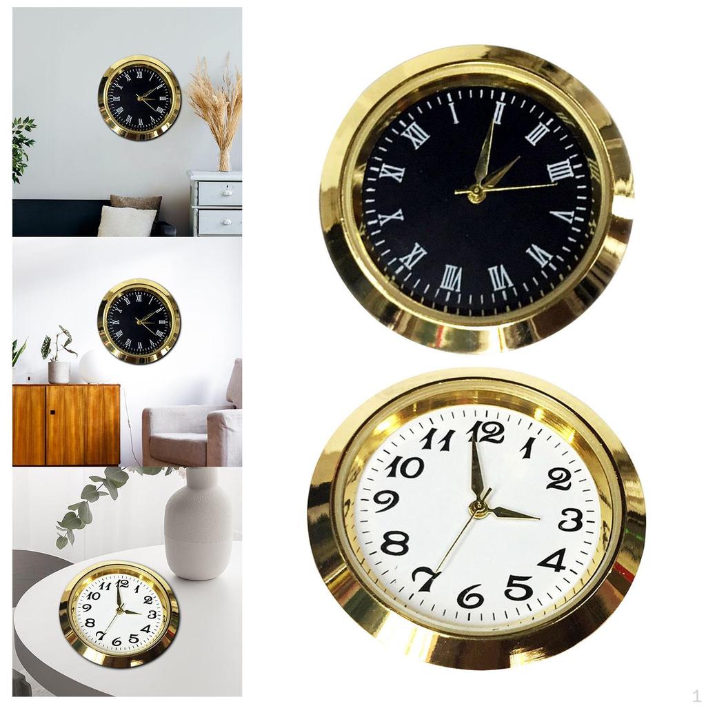 2 buc 1-7/16 Inch (36 mm) Inserție Ceas cu Cadran cu Cifre Metal Mini Fit up