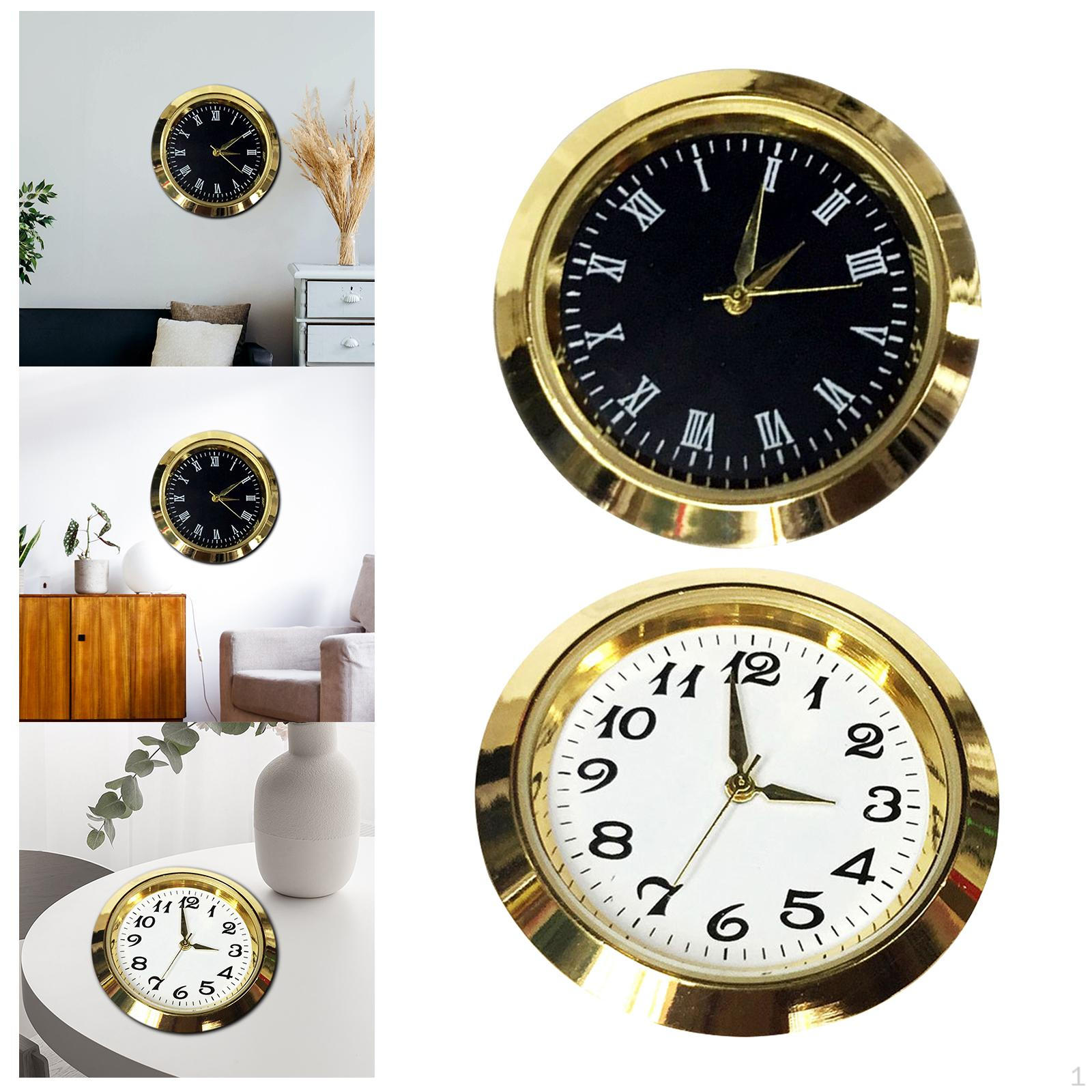 

2 шт. 1-7/16 дюйма (36 мм) Вставка для часов с циферблатом с цифрами Металлическая Мини Встраиваемая