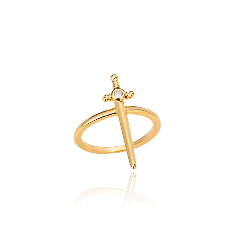 

Heart Sword Gold Color Rings for Women Vintage Punk Stainless Steel Finger Ring Female Fashion Wedding Jewelry Waterproof Gifts 8