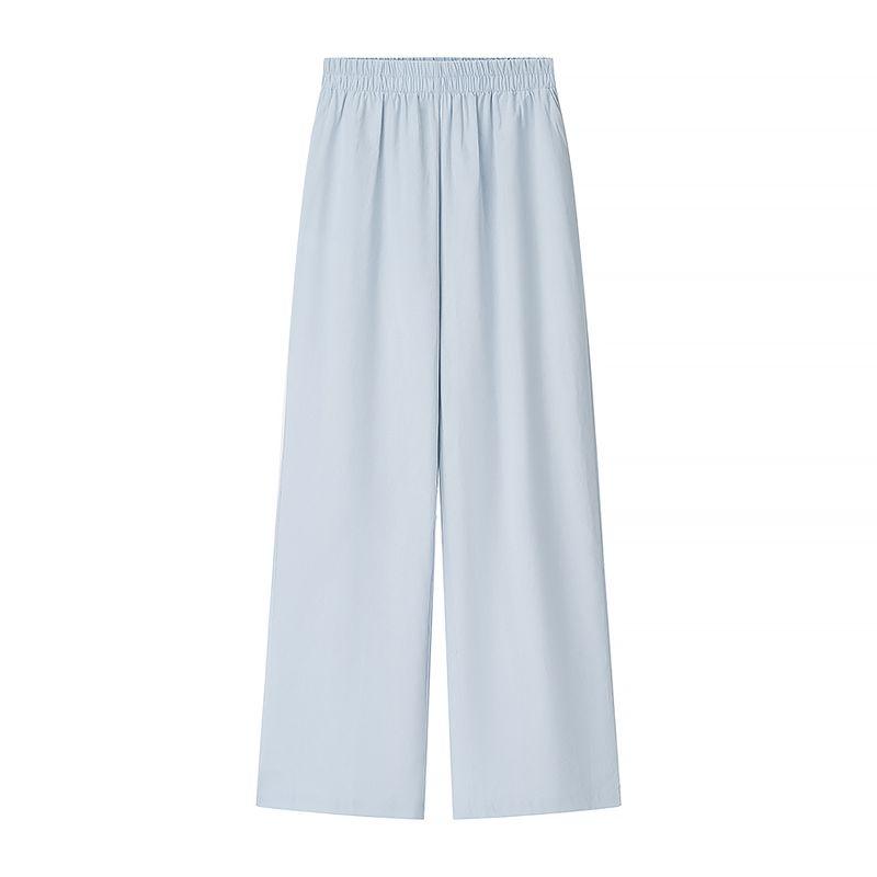 Light-Sensitive Oxygen Wear French Lazy Style Loose and Simple Pure Color Cotton and Linen Shirt + Straight-leg Loose Pants Two-piece Set
