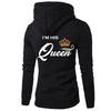 Printing Her King or His Queen Lover Hoodies Harajuku Fashion Casual Womens Men Clothing Lovers Sweatshirt  Couple Hoodies