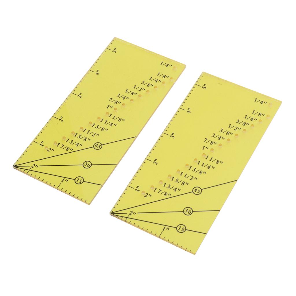 2set Seam Guide Ruler Strong Magnetic Stainless Steel Transparent Acrylic Yellow Ruler Positioning