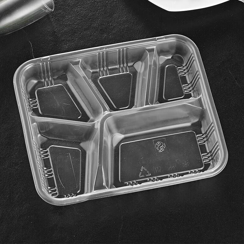 Yongduo 5-Compartment Disposable Meal Boxes (100 Sets)