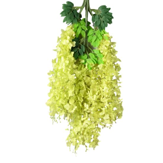 Artificial Wisteria Flower Hanging Garland Faux Silk Hanging Flower Strings Fake Wisteria Flower Vine for Wedding Garden Background Decor
