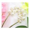 Miaomyao U-Shaped Hairpin Hair Stick Japanese Kimono Yukata Simple Pearl Hair Comb Hair Accessories Gold Flower Motif Cubic Zirconia Resin Pearl