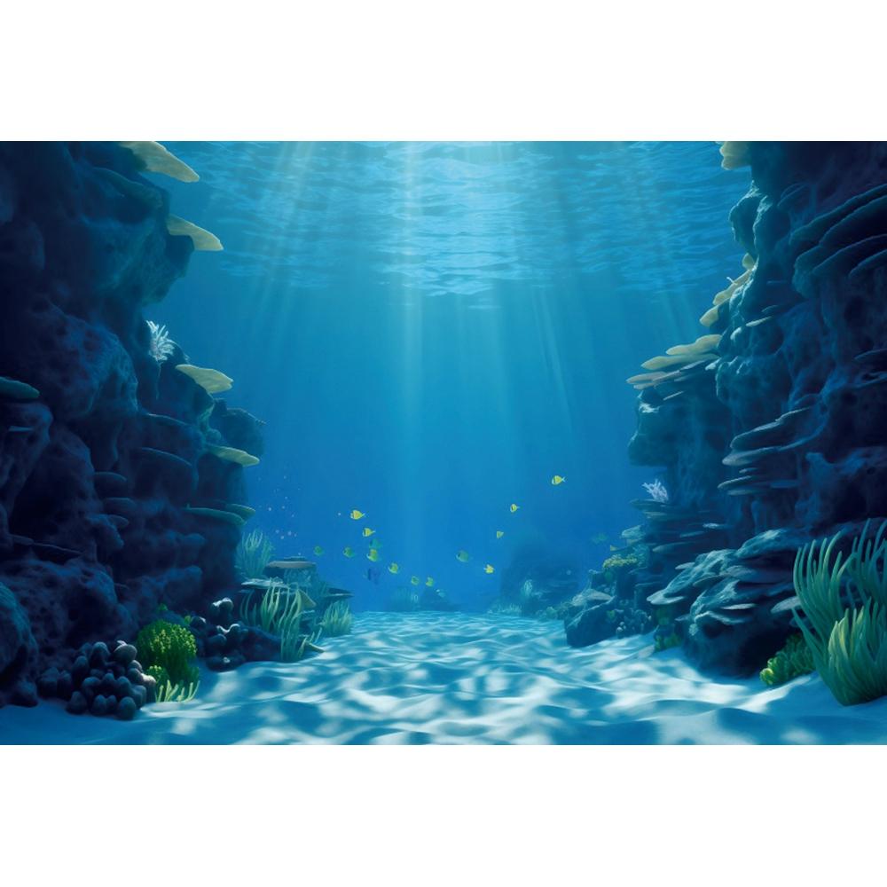 Underwater World Backgrounds for Photographs Ocean Fish Coral Fish Tank Decor Aquarium Scene Portrait Backdrop Shooting Props