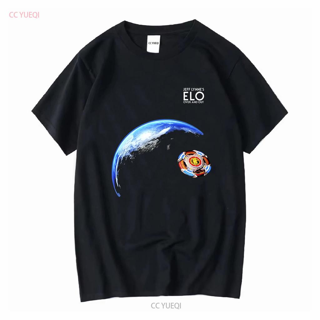Jeff Lynne S Elo Over And Out Electric Light Orchestra World Spaceship T Shirt Vintage Washed Streetwear Versatile Breathable