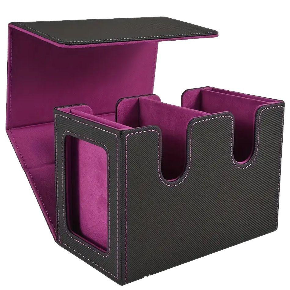 Non-Toxic Card Deck Box With 2 Commander Display Double Deck Box For 140+ Single Sleeved Cards Fits For Tcg Ccg Magic Cards