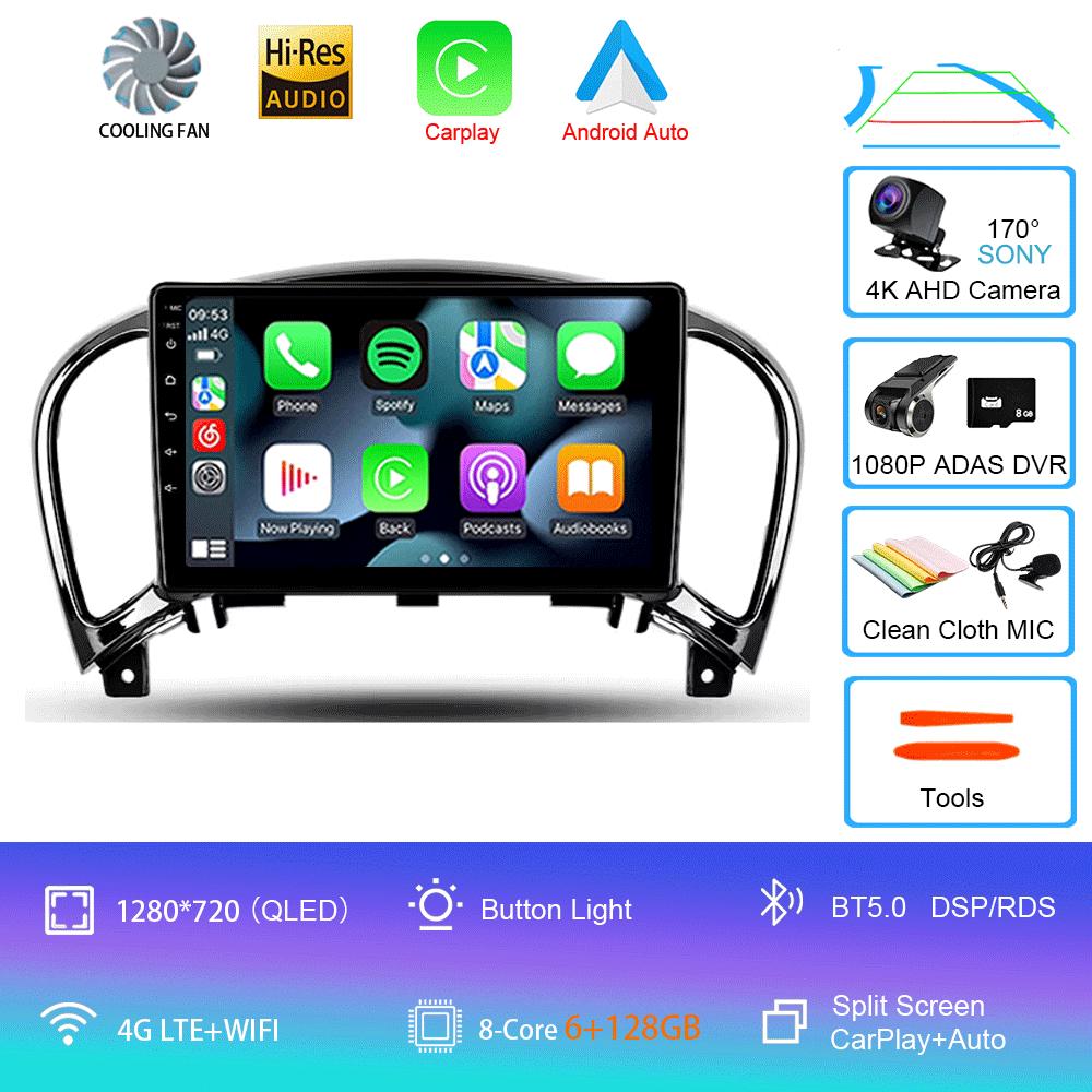 Car Radio Android 14 Carplay For Nissan Juke YF15 2010 - 2014 Navigation GPS Multimedia Video Player WiFi+4G Stereo DSP Video BT