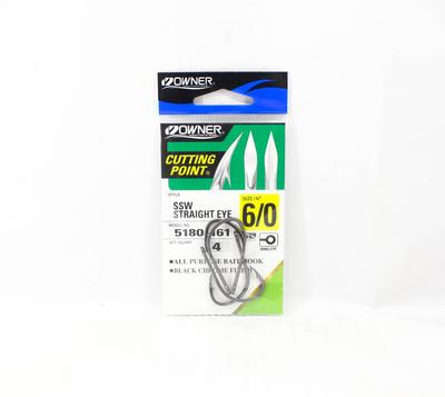 Owner SSW Punkt Tnący Hak z Prostym Oczkiem Rozmiar 6/0 Czarny (0335)