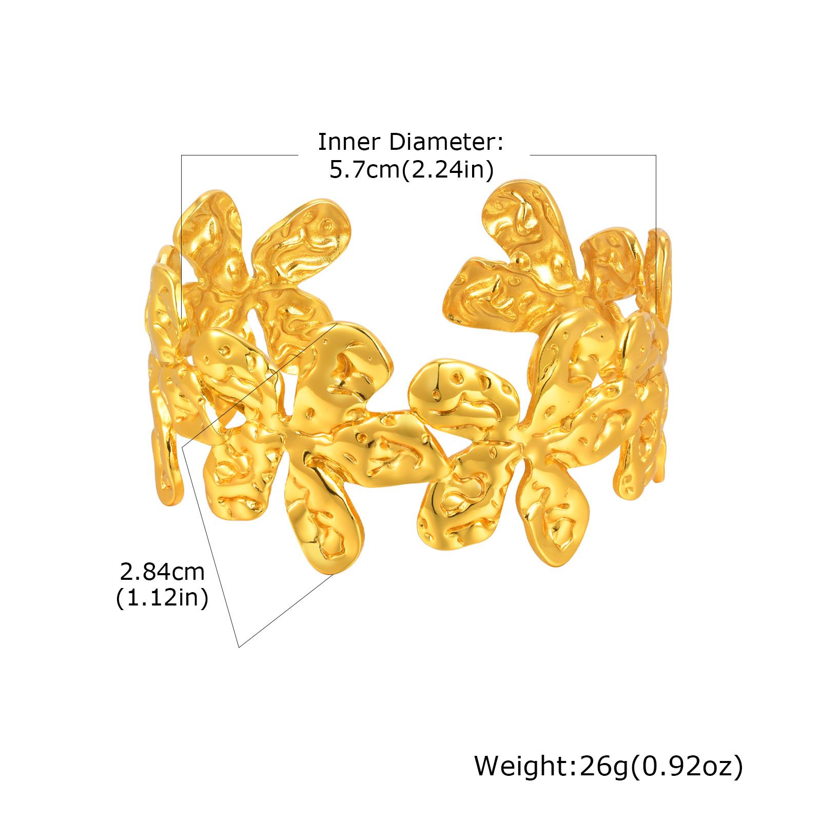

Exaggerated Chunky Wide Open Cuff Bangle Bracelet for Women, Starfish Flower Stainless Steel Bracelet, Thick Arm Cuff Bracelet
