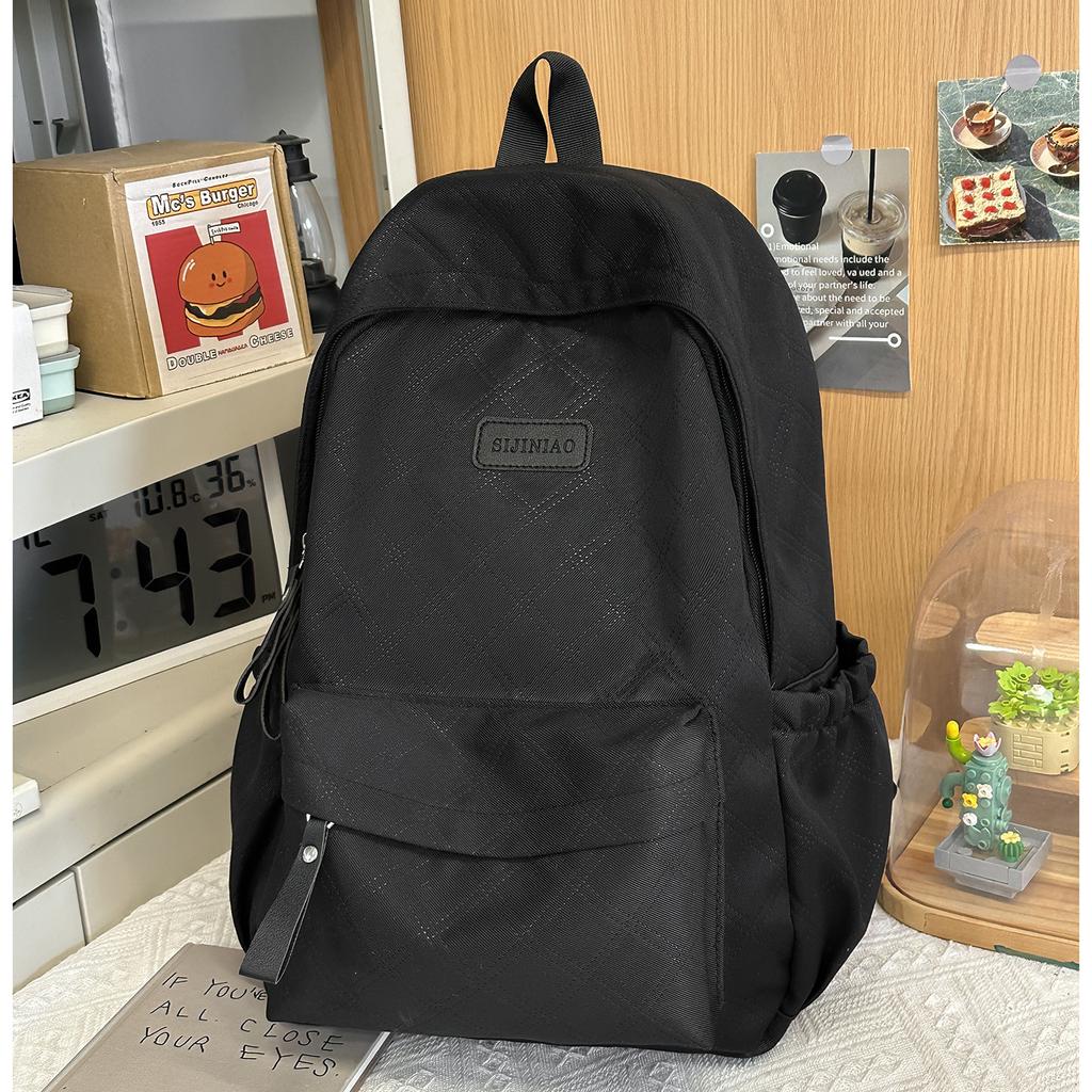 Schoolbag Japanese New Solid Color Small Fresh Junior High School Student College Backpack Campus Niche Schoolbag Women's Simple Backpack