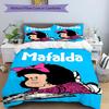 3pcs Mafalda1 Design Cover Set - HD Printed Bedding with 1 Cover and 2 Pillowcases - Perfect for Home and Dorm Decor