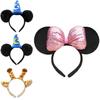 Handmade Cartoon Minnie Mickey Ear Headband Sparkly Animal Rabbit Hairpiece For Adults And Kids