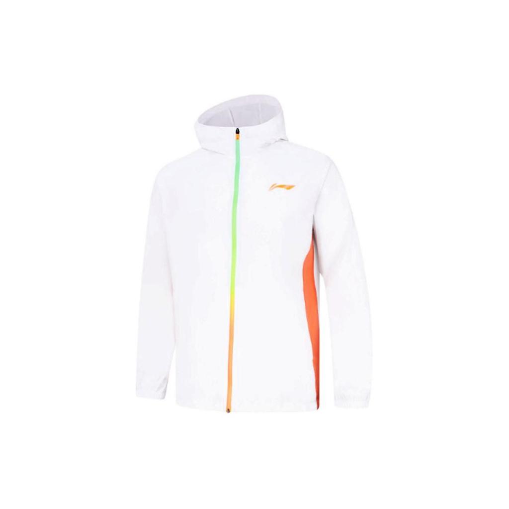 Li Ning Hooded Casual Loose Cardigan Jacket Men Jacket White AFDU163-8