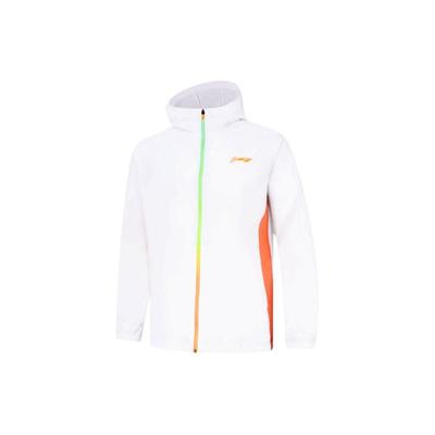 Li Ning Pánská ležérní volná kardiganová bunda s kapucí Bílá AFDU163-8