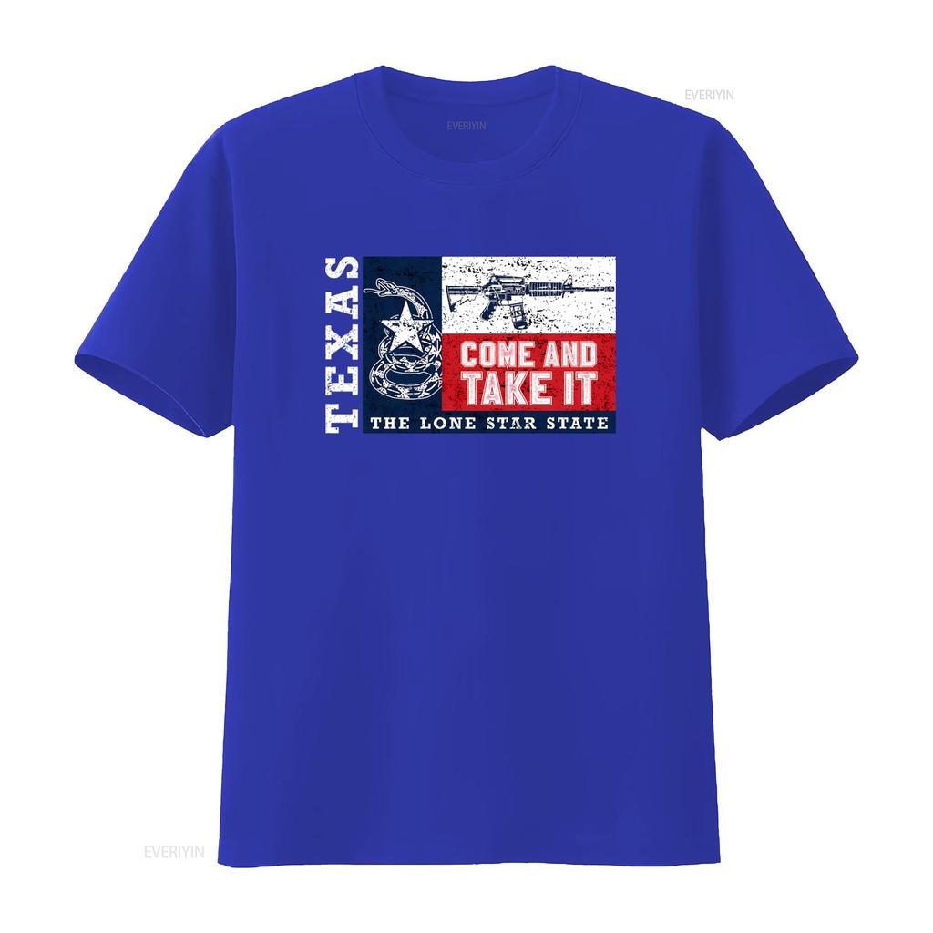 Texas Der Lone Star State Kommt Und Nehmt Es T-Shirt Einzigartiges Design mit Schlangen-Gewehr-Print vintage Gewaschen Weich streetwear