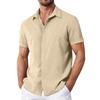 Men's Summer Solid Color Lapel Short-Sleeved Shirt Men's Casual Fashion Short-Sleeved Shirt