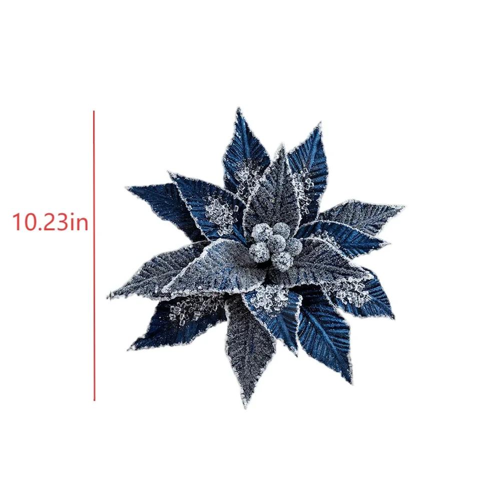 1 Stück 26cm Weihnachtsbaumdekoration Weihnachten Simulationsblume Reifblume DIY Partyatmosphäre Dekorationen