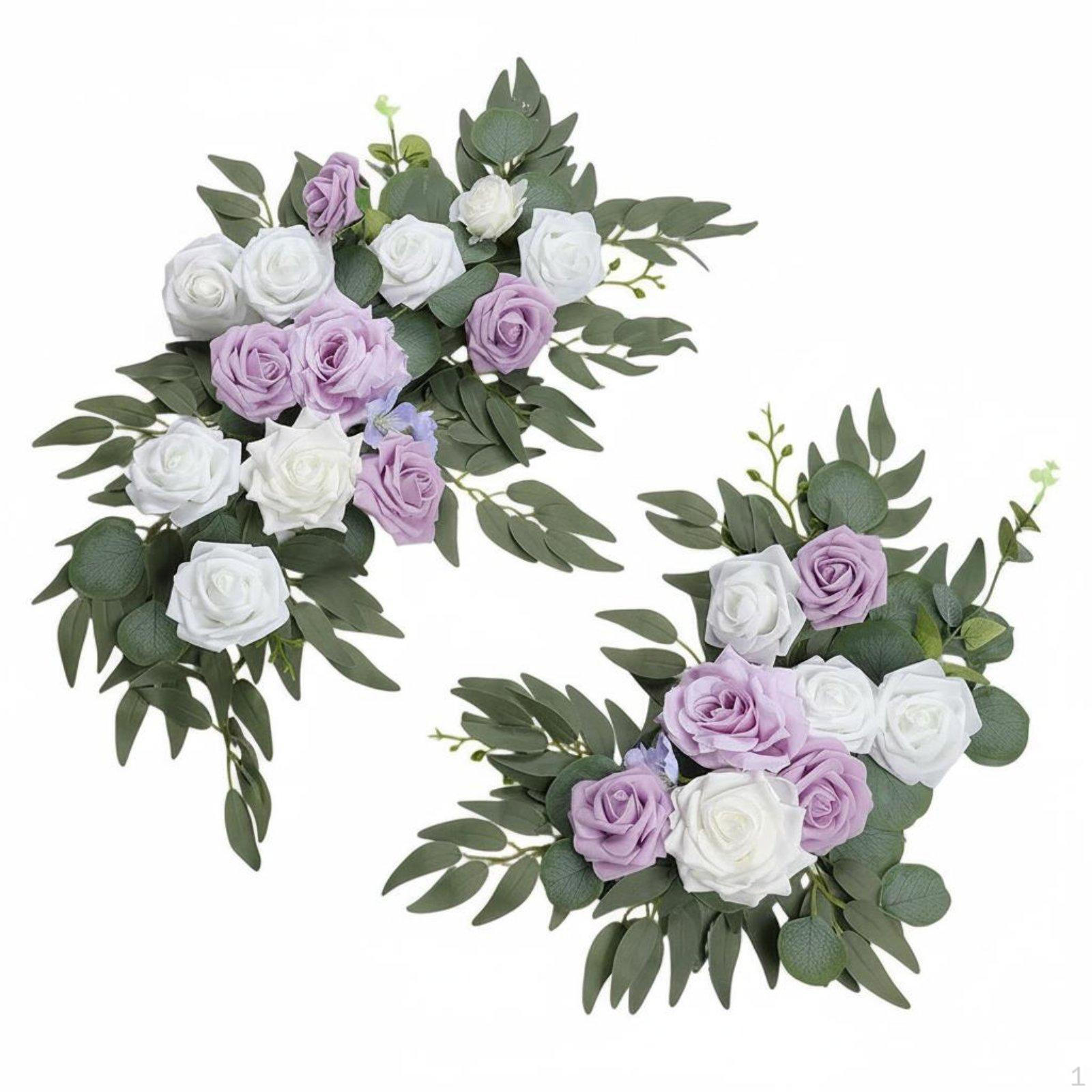2 шт. Свадебная арка Цветочная гирлянда Многоразовое украшение Реалистичный вид Приветствие