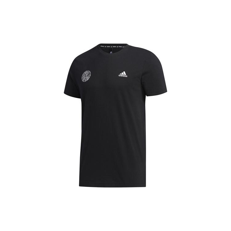 adidas Alphabet Logo Printing Short Sleeve Black Men s FU6219 M