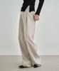 MONGDOL Single-Pleat Wide Slacks Beige Mdpt025Beige