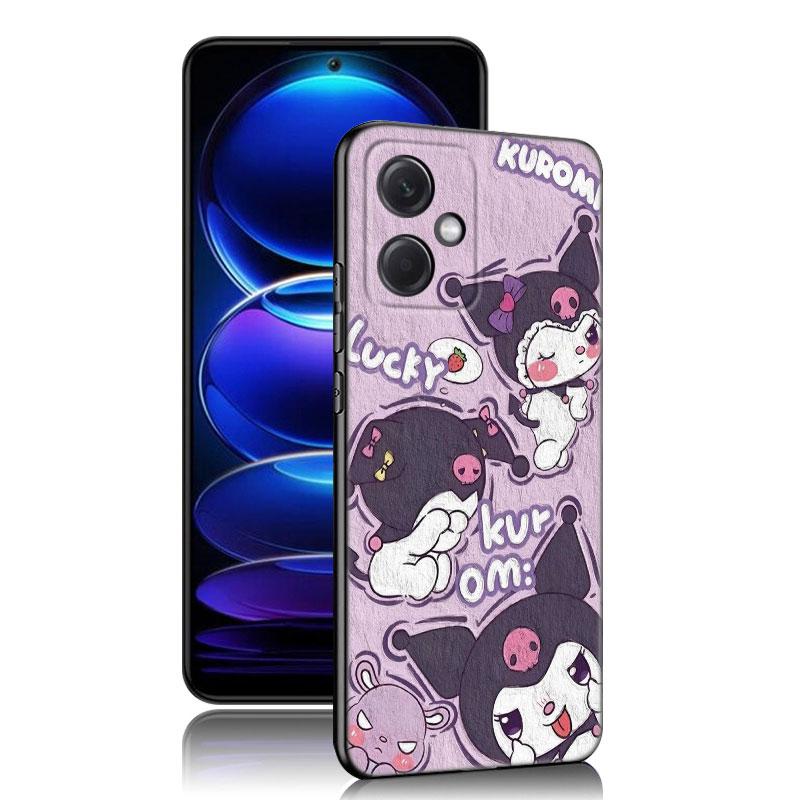 Carina Cover Nera in Silicone Sanrio Kuromi per Telefono Xiaomi Redmi Note 10 11 11S 12 13 4G 8 9 11T Pro 5G Plus 8T 9S 10S 12S